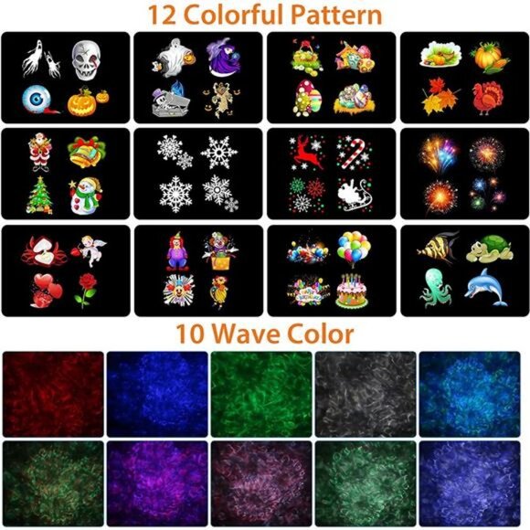 Halloween Christmas Projector Lights Outdoor, 2-in-1 LED Christmas Snowflake - Picture 3 of 6